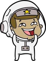 dessin animé rire astronaute vecteur