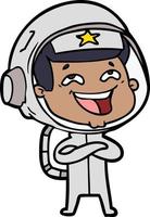 dessin animé rire astronaute vecteur