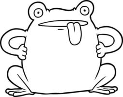 crapaud dessin animé dessin au trait vecteur