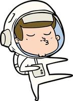 astronaute confiant de dessin animé vecteur