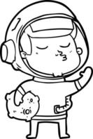 astronaute confiant de dessin animé vecteur