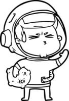 astronaute stressé de dessin animé vecteur