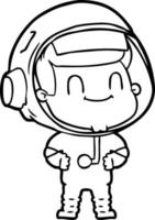 heureux, dessin animé, astronaute, homme vecteur