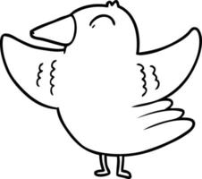 dessin animé oiseau déployant des ailes vecteur