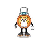 illustration de dessin animé de pizza avec je veux que tu fasses un geste vecteur
