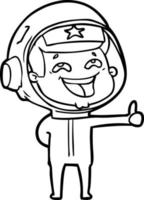 dessin animé rire astronaute vecteur