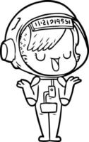 femme astronaute de dessin animé vecteur