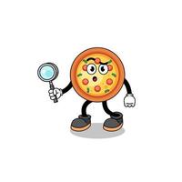 mascotte de pizza à la recherche vecteur