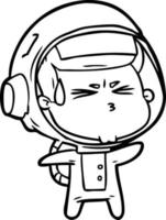 astronaute stressé de dessin animé vecteur