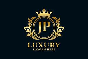 modèle de logo de luxe royal de lettre jp initial dans l'art vectoriel pour des projets de marque luxueux et d'autres illustrations vectorielles.