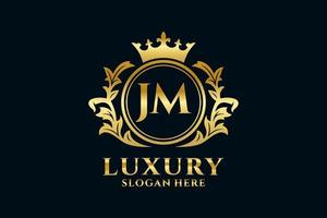 modèle de logo de luxe royal lettre jm initial dans l'art vectoriel pour les projets de marque luxueux et autres illustrations vectorielles.