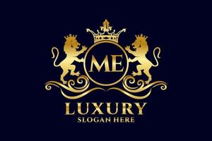 modèle de logo de luxe royal lion lettre initiale moi dans l'art vectoriel pour les projets de marque de luxe et autres illustrations vectorielles.