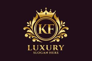 modèle initial de logo de luxe royal de lettre kf dans l'art vectoriel pour des projets de marque luxueux et d'autres illustrations vectorielles.