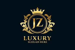 modèle de logo de luxe royal lettre jz initial dans l'art vectoriel pour les projets de marque luxueux et autres illustrations vectorielles.