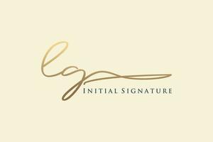 modèle de logo de signature de lettre initiale lg logo de conception élégante. illustration vectorielle de calligraphie dessinée à la main. vecteur