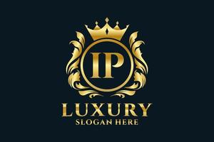 modèle de logo de luxe royal de lettre ip initiale dans l'art vectoriel pour des projets de marque luxueux et d'autres illustrations vectorielles.