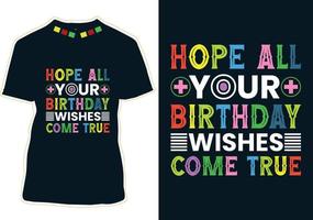 conception de t-shirt joyeux anniversaire vecteur