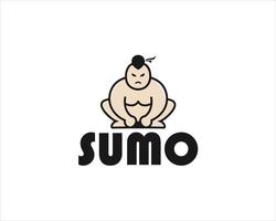 vecteur de logo d'athlète sumo unique
