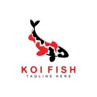 création de logo de poisson koi, vecteur de poisson d'ornement chanceux et triomphal chinois, icône de poisson d'or de marque d'entreprise