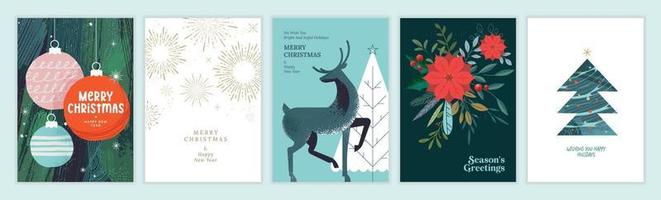 cartes de voeux joyeux noël et bonne année 2023. concepts d'illustration vectorielle pour l'arrière-plan, carte de voeux, carte d'invitation à une fête, bannière de site Web, bannière de médias sociaux, matériel de marketing. vecteur