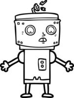 robot dessin au trait dessin animé vecteur