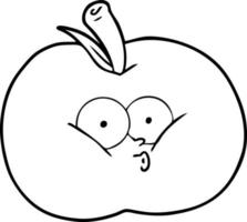 pomme de dessin au trait dessin animé vecteur