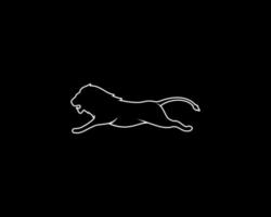 silhouette de vecteur de contour de lion