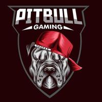 conception de mascotte de logo esport pitbull vecteur