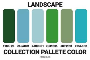 une collection de palettes de couleurs précises avec des codes pour dessiner des paysages, parfaites pour être utilisées par les illustrateurs vecteur