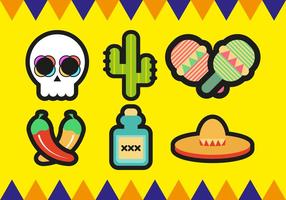 Icône d'icônes minimalistes mexicaines mariachi vecteur