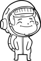 heureux, dessin animé, astronaute vecteur