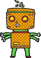 robot de personnage de dessin animé doodle vecteur