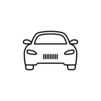 icône de première ligne de voiture. symbole de contour. signe de voiture dans un style linéaire vecteur