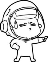 astronaute stressé de dessin animé vecteur