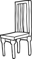 chaise en bois dessin animé noir et blanc vecteur