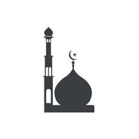 conception de vecteur de mosquée noir et blanc
