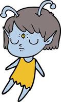 fille extraterrestre de dessin animé vecteur