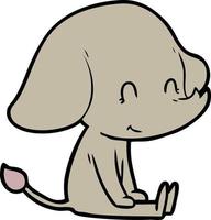 éléphant de dessin animé mignon vecteur