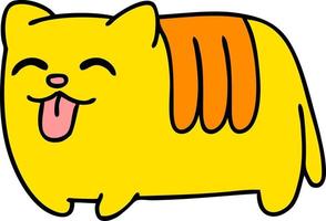 dessin animé d'un chat drôle qui tire la langue vecteur