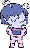 fille extraterrestre de dessin animé vecteur