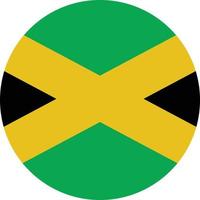 cercle d'icône de la jamaïque sur fond blanc. bouton drapeau de la jamaïque. style plat. vecteur