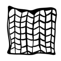 doodle noir d'un oreiller. illustration d'oreiller dessiné à la main vecteur