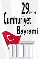 29 octobre jour de la république de turquie. drapeau officiel de la turquie vecteur