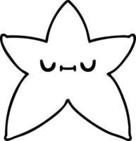 doodle en ligne d'une étoile paisible de contenu vecteur