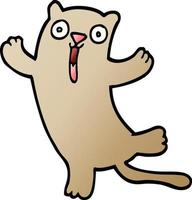 chat heureux de dessin animé illustration vectorielle dégradé vecteur