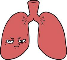 poumons en colère de dessin animé vecteur