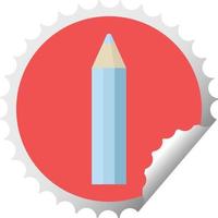 crayon de couleur bleu illustration vectorielle graphique timbre autocollant rond vecteur