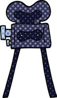 caméra de film de dessin animé de style bande dessinée vecteur