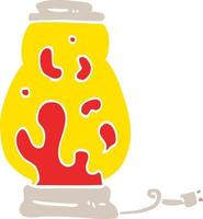 lampe à lave dessin animé illustration couleur plate vecteur