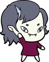 fille vampire amicale de dessin animé vecteur